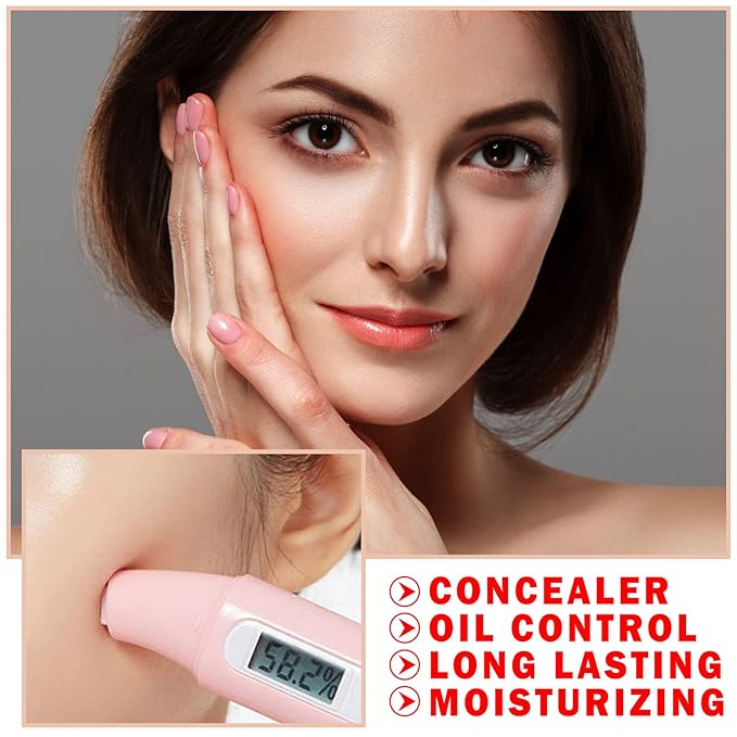 2PCS Mushroom Head Air Cushion CC Cream BB Cream Foundation,Moisturizing Concealer Makeup Base Foundation,Long Lasting Full Coverage Foundation with Mushroom Makeup Sponge(Natural)