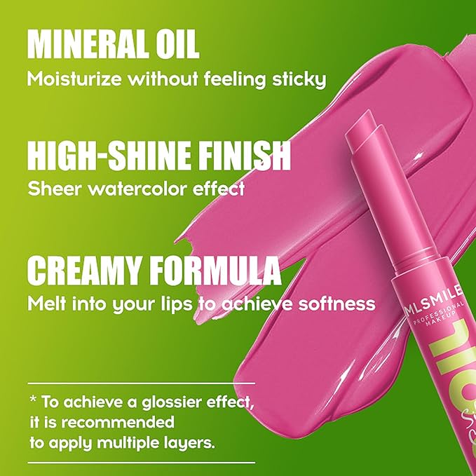 3 Colors Slick Click Lip Balm Set Hydrating Jelly Lipstick Tinted Lip Stain Lip Gloss, Moisturizing, Lightweight, Buildable, Pigmented Vegan Lip Balm, Glossy Lip Makeup for Girls (A)