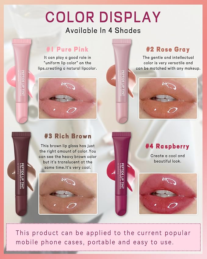 Tinted Lip Balm-1Pcs Rose Gray Peptide Hydrating Lip