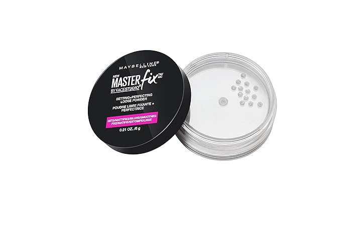 Maybelline Facestudio Lasting Fix Setting + Perfecting Loose Powder Makeup, All Day Matte Wear, Minimizes Shine, Sets Foundation Makeup, Translucent, 0.21 oz.
