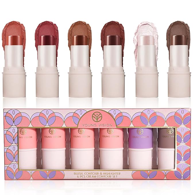 YOUNG VISION Cream Contour Sticks Collection, 6 Colors or Girls…