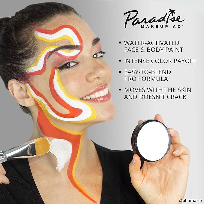Mehron Makeup Paradise Makeup AQ Pro Size | Stage & Screen Performance, Face & Body Painting, Beauty, Cosplay, and Halloween | Water Activated Face Paint, Body Paint 1.4 oz (40 g) - Black