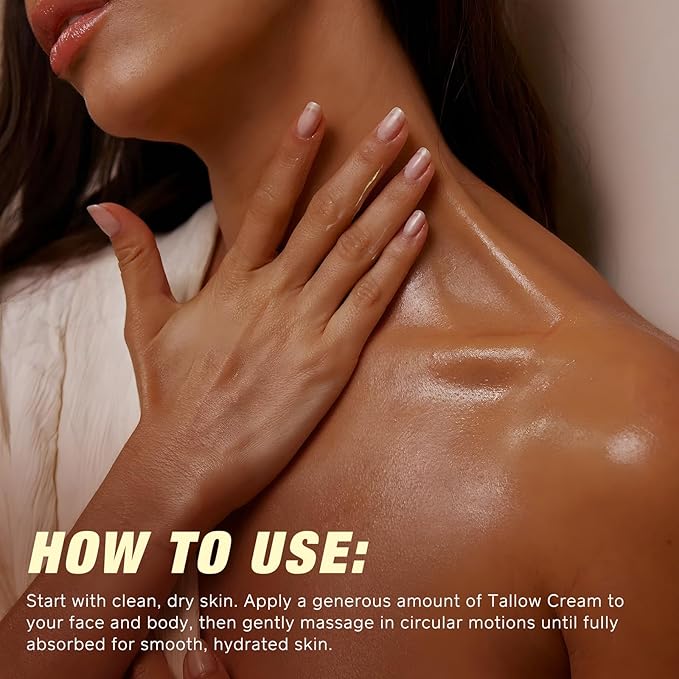 Tallow Castor Oil Frankincense Oil Handmade Skin Balm, Face & Body Moisturizer for Sensitive Skin, Eczema All-Purpose Balm, 100% Grass-Fed Tallow for Skin Care