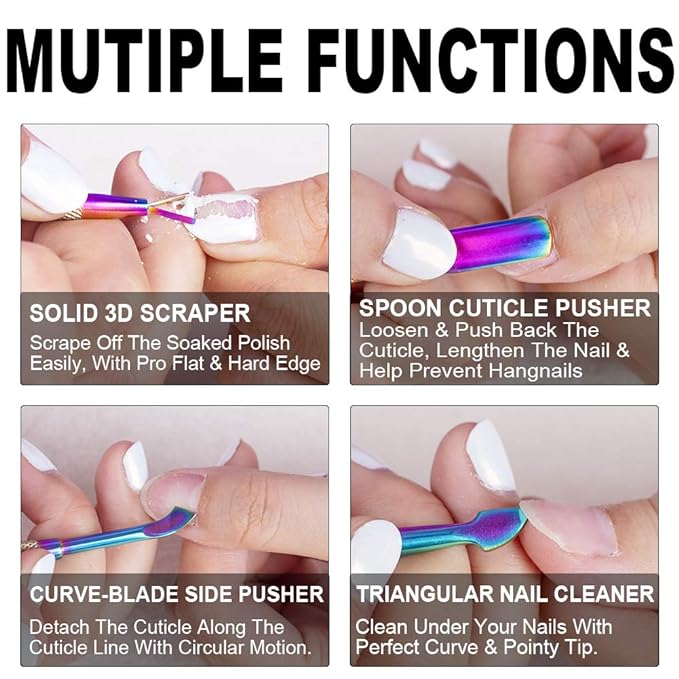 2PCS Metal Chameleon Cuticle Pusher