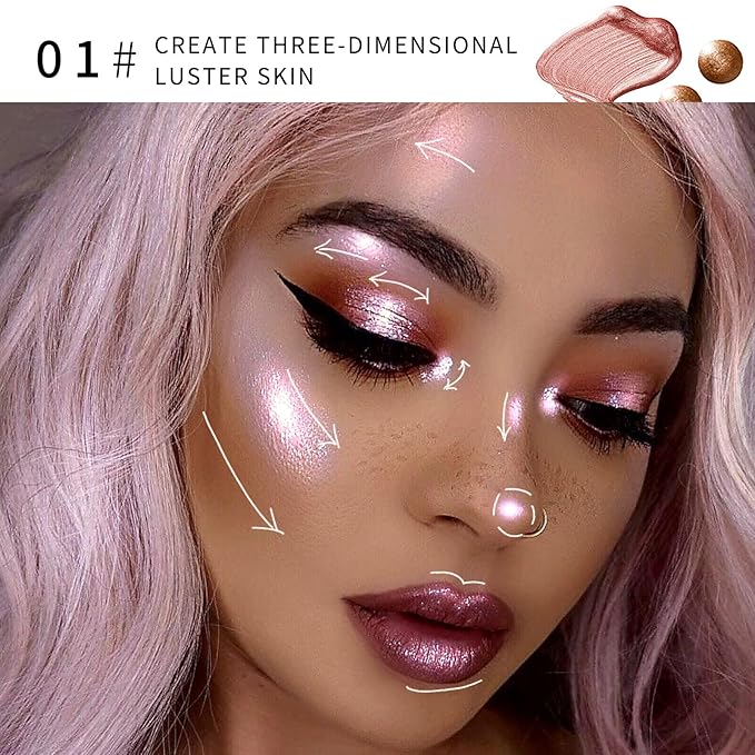 AKARY Liquid Highlighter Makeup for Face Body, Contour Warm Brown)