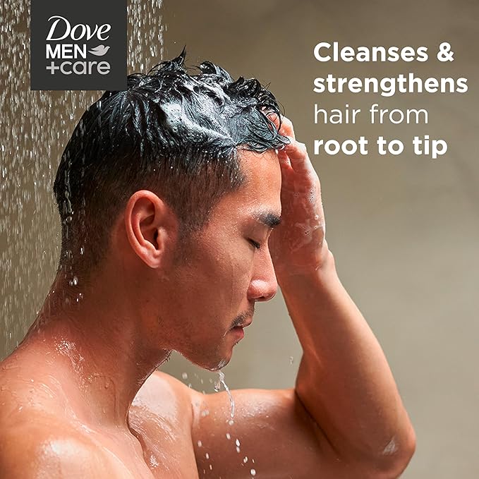 DOVE MEN + CARE 2-in-1 Shampoo + Conditioner Thick + Strong for Fortifying Hair from Root to Tip, with Calcium, 31 oz