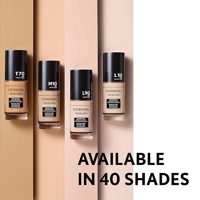 COVERGIRL TruBlend Matte Made Liquid Foundation, Warm Sun (Pack of 4)