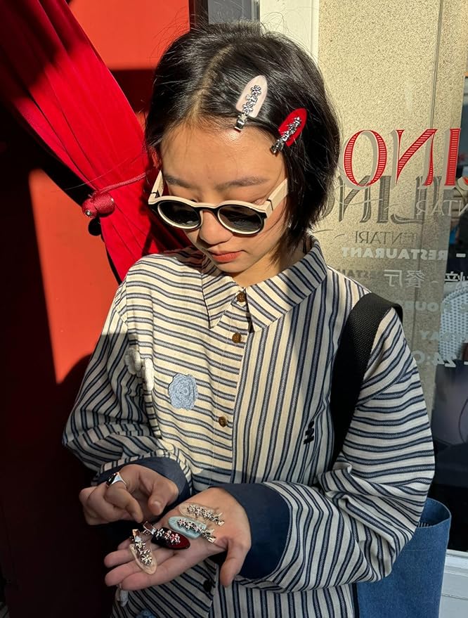 Tagi. Metal Floret Hair Clips, 2 Pack Hair Pins for Thick Hair Styling Accessories (Tortoiseshell Cocoa)