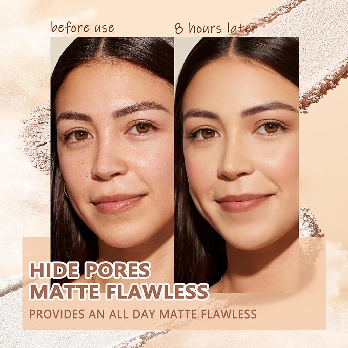 Oil Control Face Pressed Powder,Matte Smooth Flawless Finishing Foundation,0.(PURE BEIGE) 35 Oz