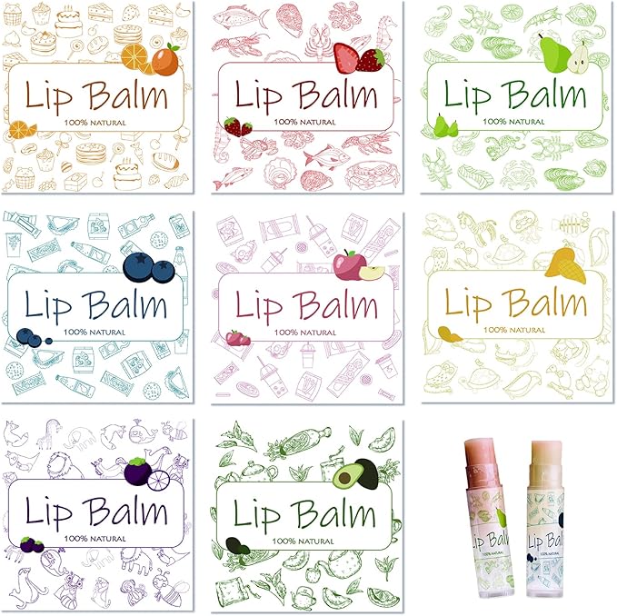 CRASPIRE Lip Balm Labels 80pcs Homemade Logo）