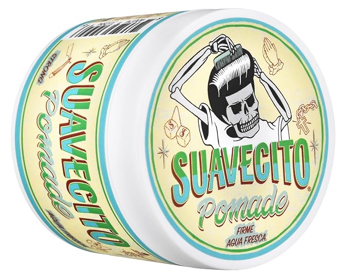 Suavecito Agua Fresca Pomade Firme (Strong) Hold 4 oz, Spring Edition 1 Pack - Medium Shine Water Based Wax Like Flake Free Hair Gel - Easy To Wash Out - All Day Hold For All Hair Styles