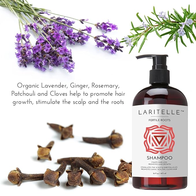 Organic Shampoo 17 oz + Conditioner 16 oz | Prevents Hair Loss, Promotes Hair Growth | Ayurvedic Herbs, Lavender, Ginger & Rosemary | NO GMO, Sulfates, Gluten, Alcohol, Parabens, Phthalates