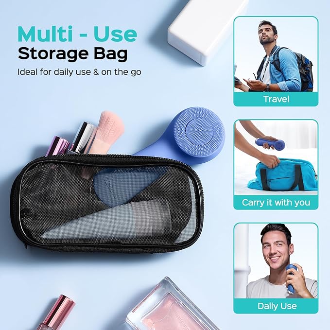 COSLUS Face Scrubber Facial Cleansing Brush: 2 in 1 Spin and Vibration Patented Tech, Silicone Electric Exfoliator Scrubber with Automatic Foaming, Waterproof Face Cleanser Brush for Men and Women