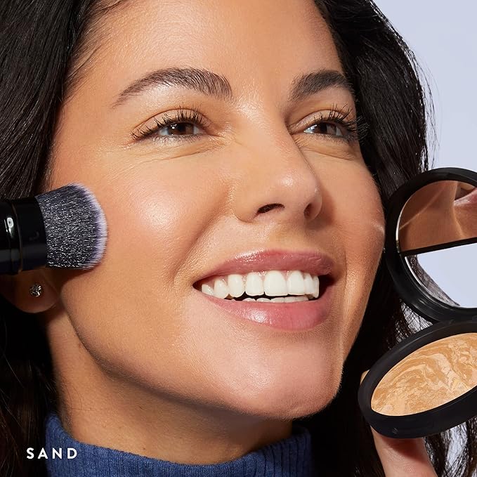 LAURA GELLER NEW YORK Baked Balance-N-Brighten Color Correcting Foundation, Sand + Kabuki Brush