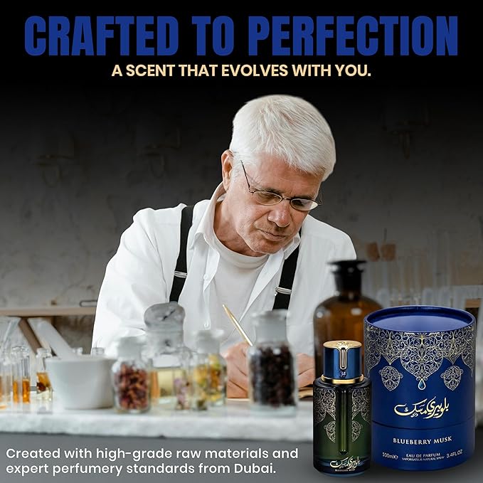 Blueberry Musk Eau de Parfum - Long Lasting Unisex Cologne for Men and Women, Rich & Sensual Fragrance Spray - Bold Fruity & Floral Scent with Woody Base - 100 ml / 3.4 Fl Oz