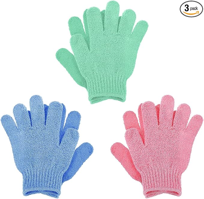 Molain 3 pairs exfoliating gloves
