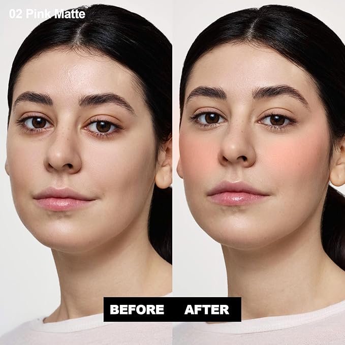 FV Long Lasting Powder Blush - Lightweight Smooth & Blendable Cheek Makeup, High Buildable Color, Transfer-Resistant Matte Finish (Pink Matte, 0.17 OZ)