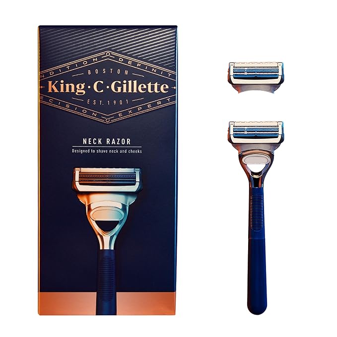 King C. Gillette Neck Razor, Handle plus 2 Blade Refills