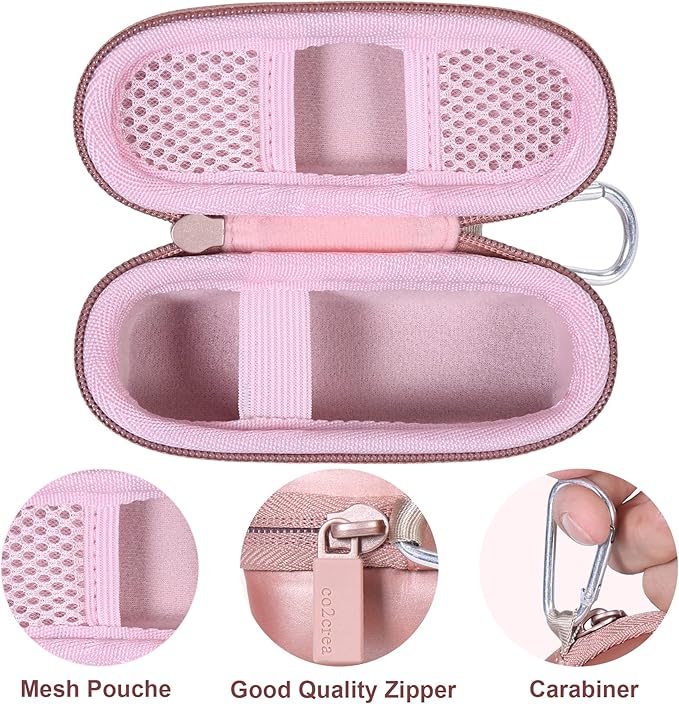 co2CREA Hard Case and Replacement Head Compatible with Finishing Touch Flawless Facial Hair Remover Electric Face Razor for Women (Rose Gold Case + Replacement Head)