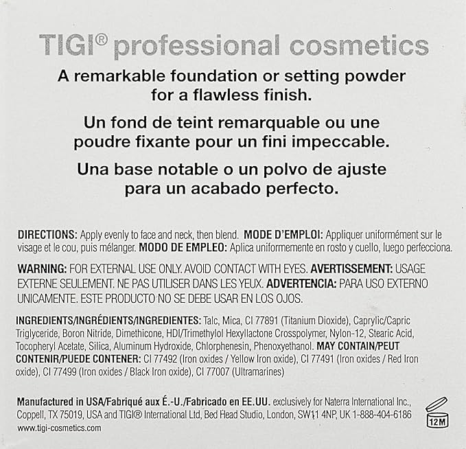 TIGI Cosmetics Powder Foundation, Allure, 0.37 Ounce