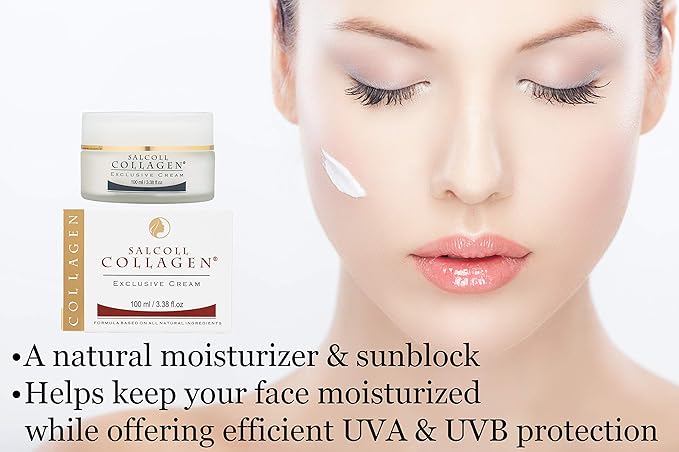 Salcoll Collagen - Anti-Aging Marine Collagen Face Cream - Firming Moisturizer for Fine Lines & Wrinkles, Day & Night Treatment, All Skin Types, 100 ml. Jar