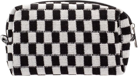 Pazimiik checkered makeup bag for