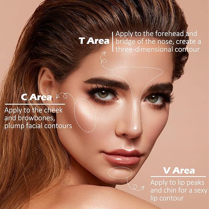 Erinde Pearl White Shimmer Glitter Highlighter Highlight Makeup Contour Powder, Silver Face Illuminator Highlighter, Highlighter Makeup iluminadores Illuminator for Face Body Cheek