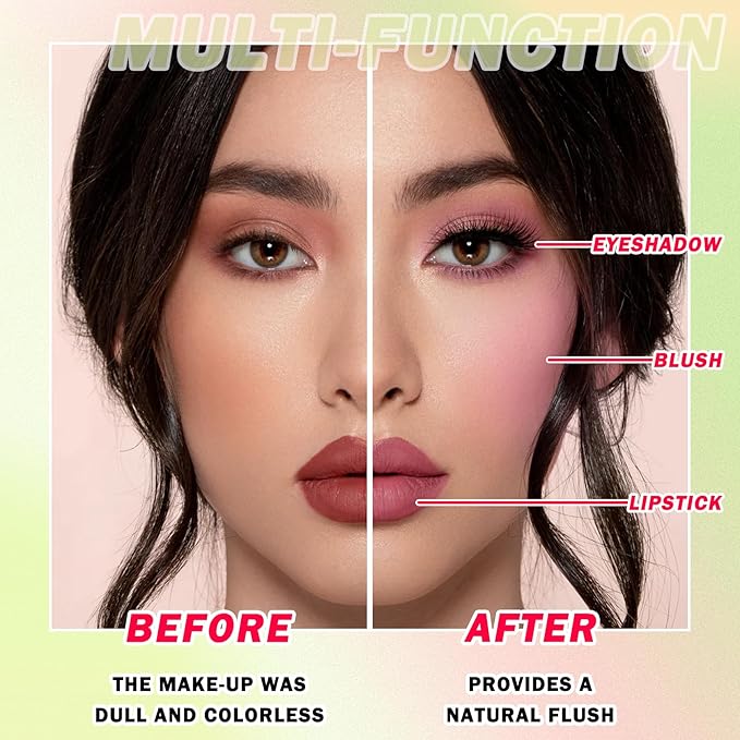 Multi-Use Cream Blush Stick,Soft Smooth Makeup Blush Stick for Cheeks Lips & Face,Waterproof Long Lasting Blendable Lightweight Face Blush Stick Matte Makeup for All Skin Types