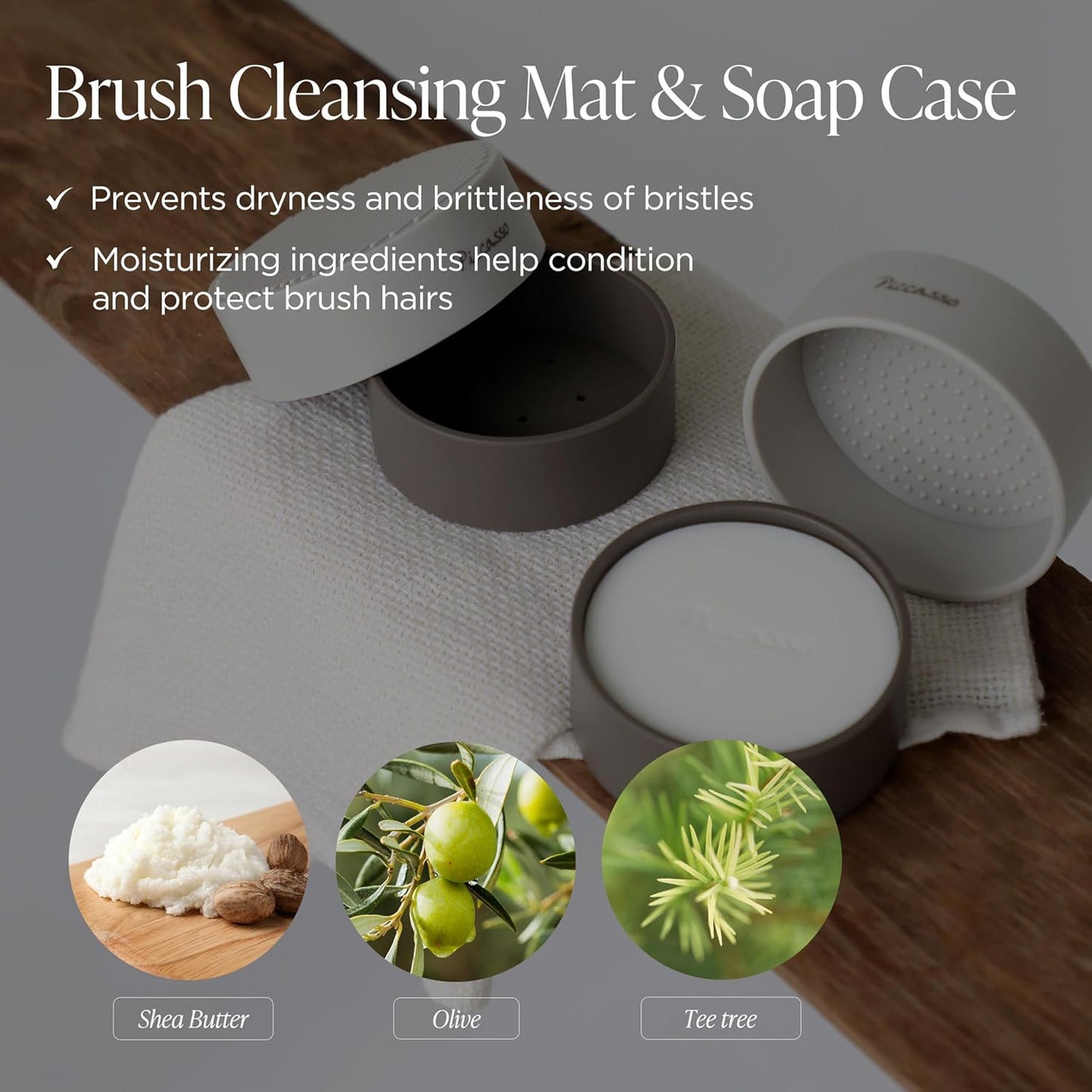 Piccasso Brush Cleaner – Makeup Brush Cleaner Cleanser Soap for Deep Cleaning, Gentle Brush Cleaner for Makeup Brushes, Professional Brush Cleaner Make Up Solid Cleanser