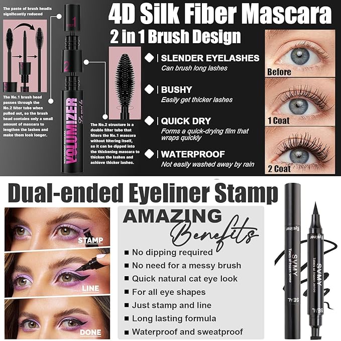 All in One Makeup Kit,Includes Naked Eyeshadow,CC Cream,Liquid Foundation,Lipstick Set,Mascara,Makeup Brush,Makeup Sponge,Eyebrow Pencil,Eyebrow Soap,Eyeliner Stamp, Primer,Contour Stick,Cosmetic Bag