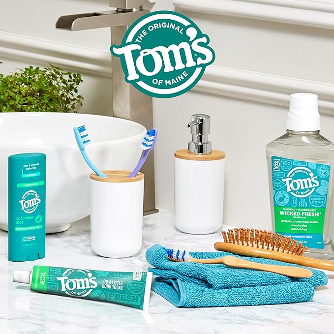 Tom's of Maine Wicked Fresh! Natural Anticavity Toothpaste, with Fluoride, Spearmint, 3 Pack, 4.0oz