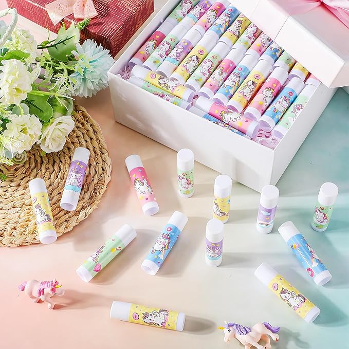 100 Pcs Unicorn Party Favors Lip Balms Bulk for Kids Birthday Party Moisturizing Lip Balm for Unicorn Themed Celebration Gifts Lip Care Products for Classroom Rewards Favor Party Supplies