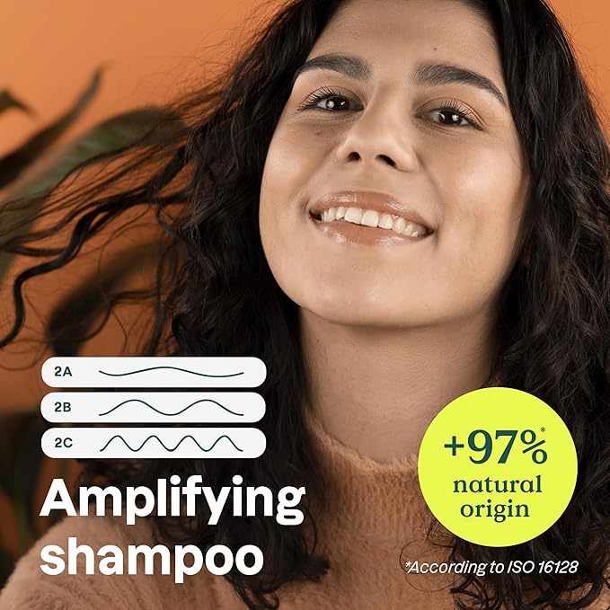 ATTITUDE Amplifying Shampoo for Curly Hair with Coconut Oil, EWG Verified, Vegan and Naturally Derived Ingredients, 2a, 2b, 2c Curl Type, Gives body to Curls, 16 Fl Oz