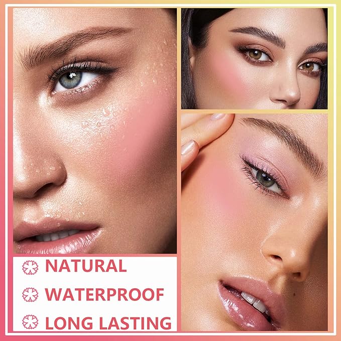 Liquid Blush,Natural Soft Cream Face Blush Matte Cheek Tint,Lightweight,Moisturizing,Waterproof,Long Lasting Face Blush Stick(1#)