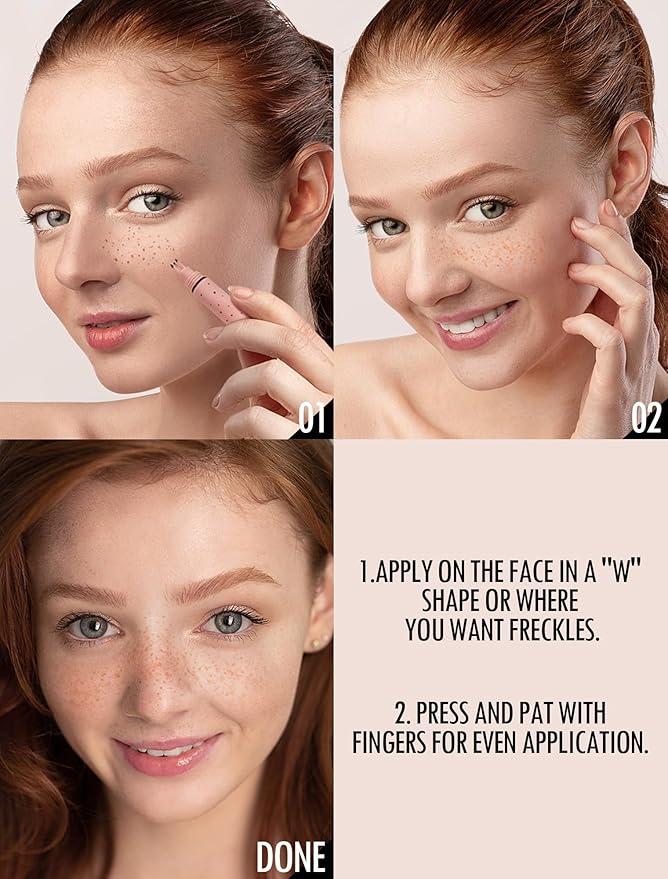 Freckle Pen, Freckle Stamp, Long Lasting, Waterproof, Smudge-proof, Transfer-proof, Easy Natural Sun-kissed Makeup, Suitable for All Skin Types, Vegan & Cruelty-Free (03#Deep, 1.5g)