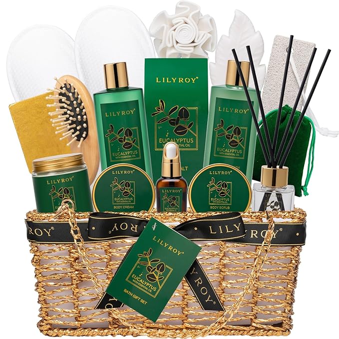 18-Piece Luxury Spa Gift Basket Set for Fathers Day Bath & Body Care Kit for Women & Men Perfect Gift for Christmas Mother's Day Birthday with Shower Gel & More Great for Holidays & Special Occasions