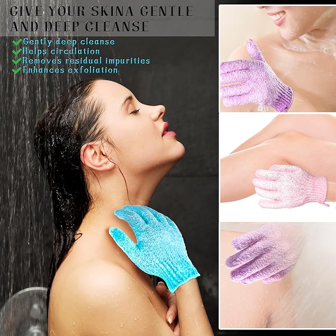 Shower gloves,24 pcs exfoliating bath