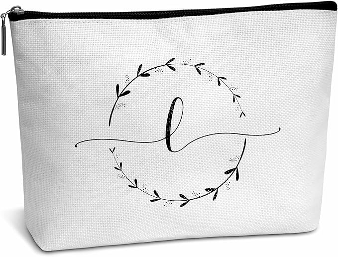Monogram makeup bag letter toiletry