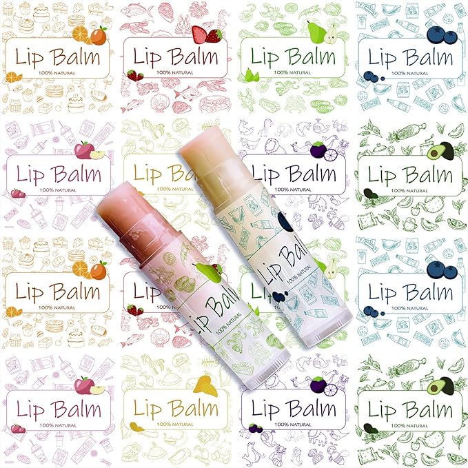 CRASPIRE Lip Balm Labels 80pcs Homemade Logo）