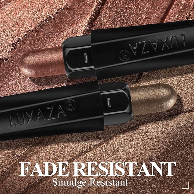 3PCS Brown Pink Eyeshadow Stick Set, Shimmer Neutral Cream Eye Shadow Sticks Crayon,Waterproof Long Lasting Eye Highlighter, Eye Brightener Stick Makeup Sets