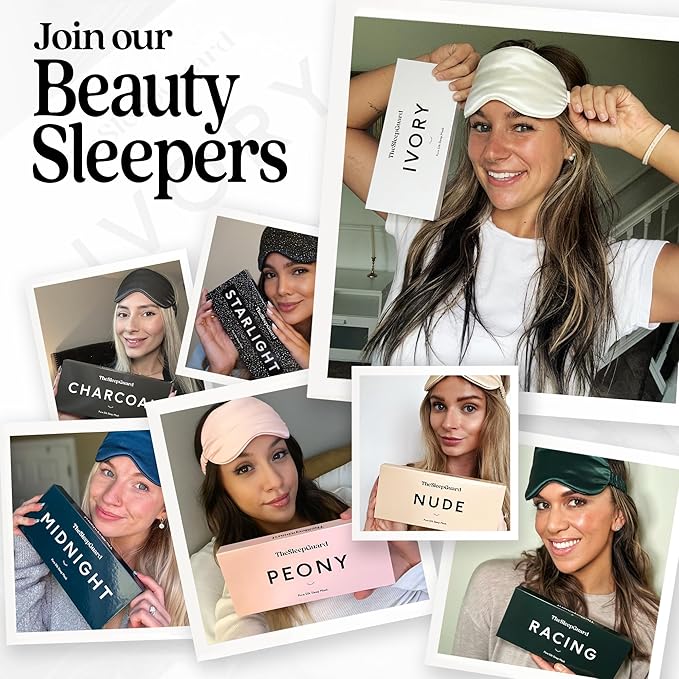 Pure Silk Sleep Mask [100% 6A Mulberry Silk, 22 Momme] Light Blocking Travel Essentials. Eye Masks for Sleeping. Black Oeko-Tex Blindfold. Eye Covers for Men & Women