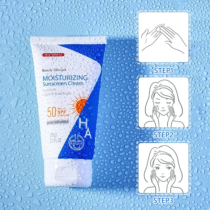 Hyaluronic Acid Body Sunscreen SPF 50, Sunscreen for Body & Face, Sunscreen Body Lotion Water Resistant, Hydrate Moisturizing Body Lotion with Sunscreen SPF 50, Sunscreen Moisturizer for Face Body