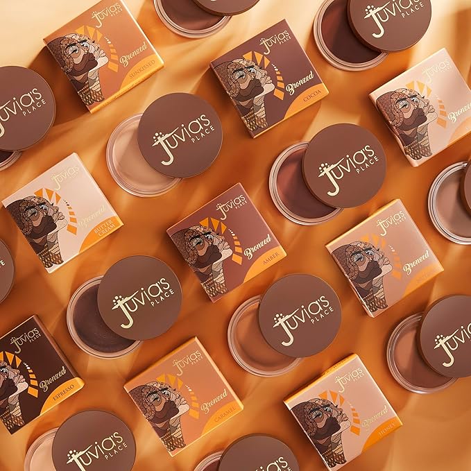 Juvia's Place Bronzed Cream Bronzer - Caramel - Smooth Cream Bronzer Pot for Sun-Kissed Glow & Warmth, Buildable & Blendable Makeup Contour with Long-Lasting Matte Shimmer Finish, Highly Pigmented