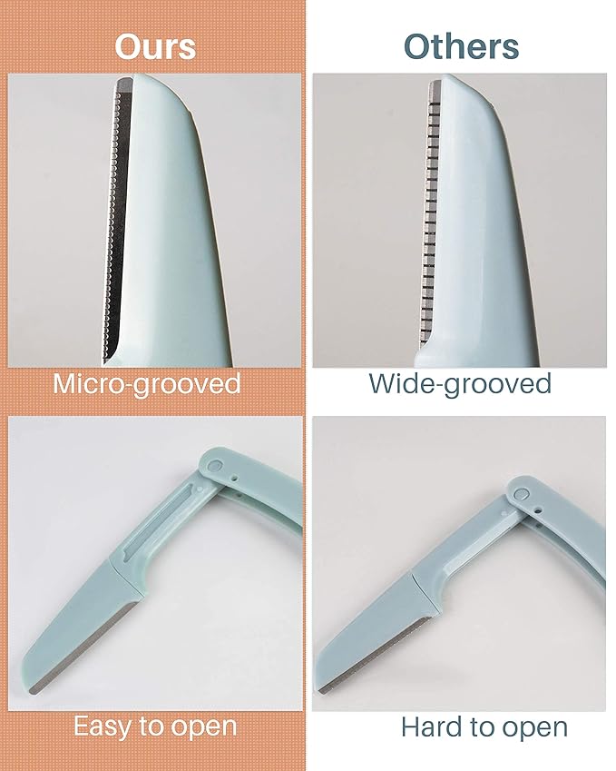 Eyebrow Razors for Women, 15 Pcs Safe Dermaplane Razor, Dermaplaning Tool for Face, Foldable Eyebrow Razor for Women and Men that Helps Smooth the Skin, 3 Colors