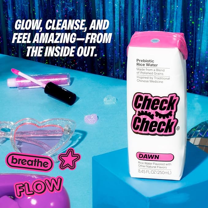 CheckCheck Prebiotic Rice Water, Dawn and Dusk Variety, 12 Pack, 8.45 Fl Oz Bottles (12 Pack, Dawn)