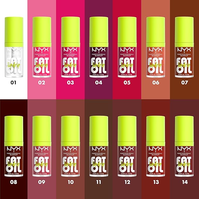 NYX PROFESSIONAL MAKEUP Fat Oil Lip Drip, Moisturizing Lip Oil Gloss, Vegan Tinted Formula, Up to 12 HR Hydration - Supermodel (Shimmering Magenta)