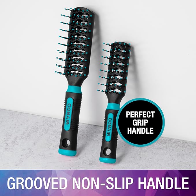 Conair Styling Essentials Brush Set, Full-Size and Mid-Size Vent, Value Pack