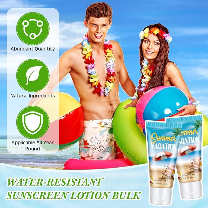 6 Pcs Mini Aloe Vera Gel Travel Size Bulk for Summer Vacation Party 1oz After Sun Aloe Vera Gel Sunburn Relief Hydrating Face Body Moisturizer Cream for Gifts Summer Party Supplies