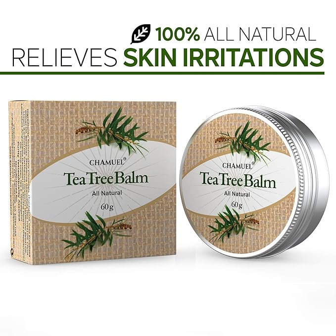 Tea Tree Oil Balm -100% All Natural | Great Cream for Soothing Irritations like Rashes, Insect Bites, Folliculitis, Acne, Itches, Dry Heels, Cuticles, Saddle Sores and more!