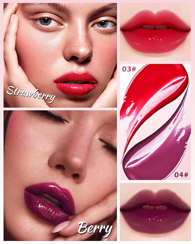 2 Colors Lip Tint Stain Duo, Moisturizing Water Moisturizing